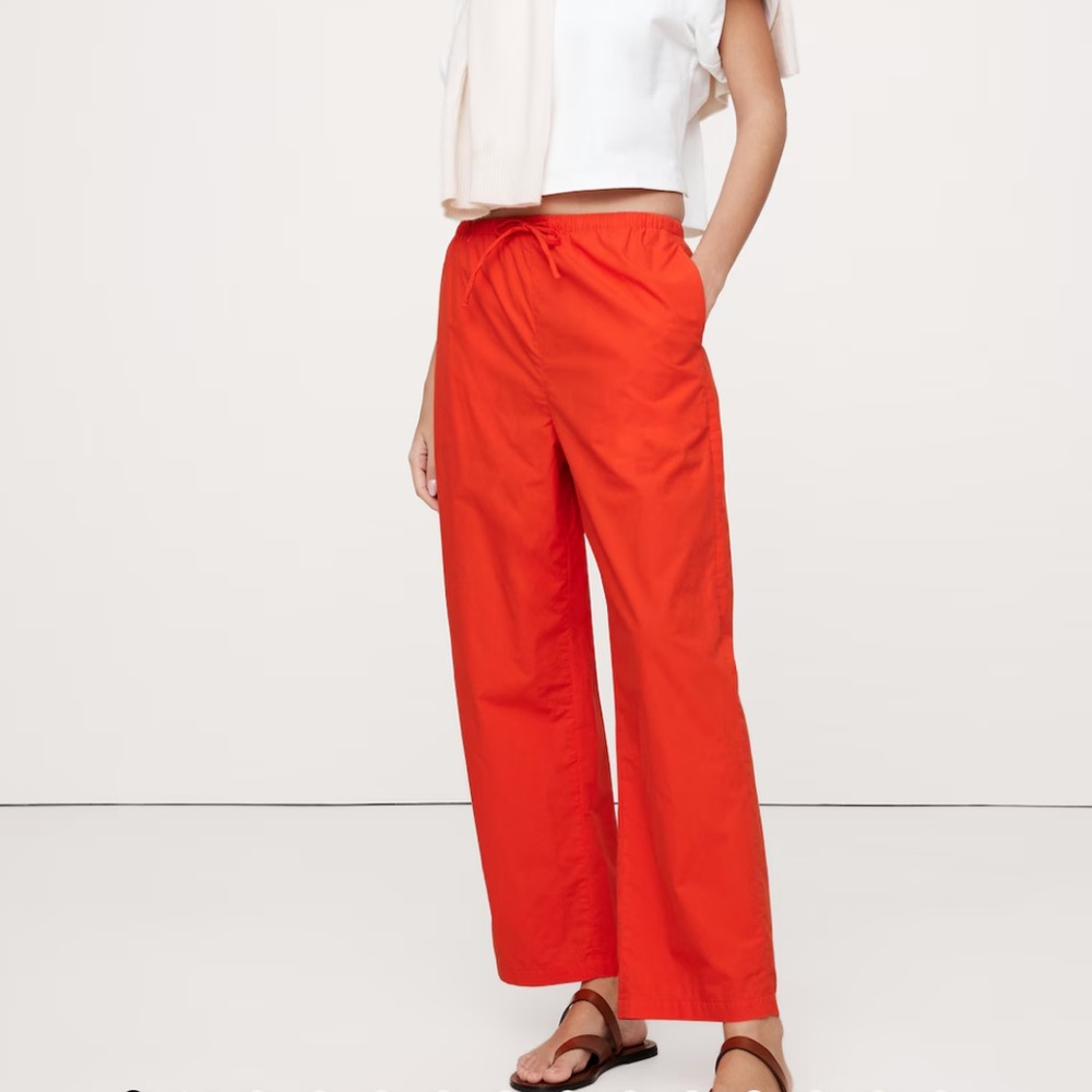 COTTON POPLIN PULL-ON PANT